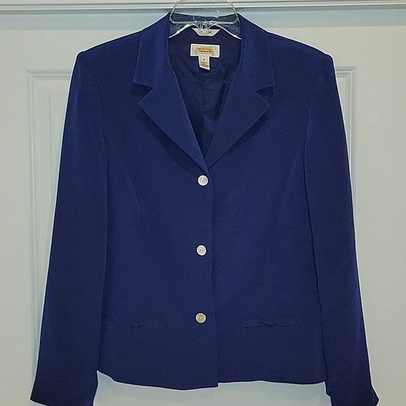 Talbots Royal Blue Women's Silk Blazer - Picture 1 of 6